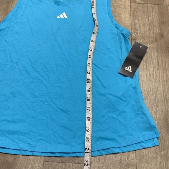 Girls Nwt Adidas 3 Stripe Sleeveless Workout Gym Training Shirt - Picture 3 of 7